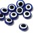 The bead "Eye" is flat, d = 14 mm (set 10 pcs.), Blue color