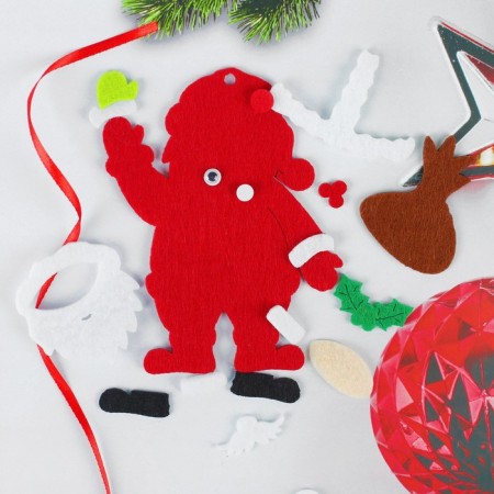 Set for creativity - create a Christmas tree decoration from the felt "Santa Claus with a bag of gifts"-1