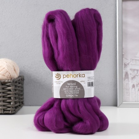 Fasting wool 100% semi-toned wool 50g (179-violet)