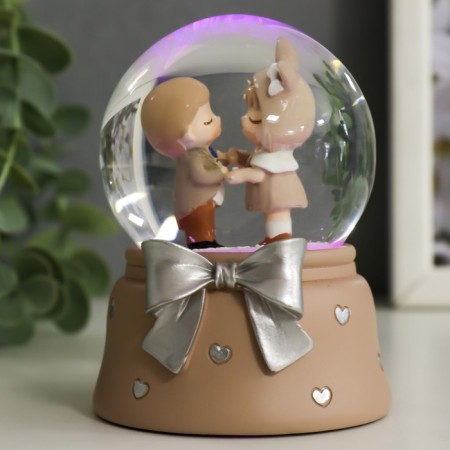 Souvenir Polystone Water Ball Light "Kids - First Love" Mix D = 6.5 cm 9.5x7x7 cm-7