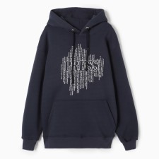 Male sweatshirt is formed, the color is dark blue, size 46 (m)