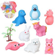 A set of rubber toys for the bathtub “on the island”, with a nimble, 8 pcs, crush me