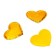 Decorative hearts, set of 10 pcs., Size 1 pcs: 4.5 × 3.1 cm, Golden color overflow