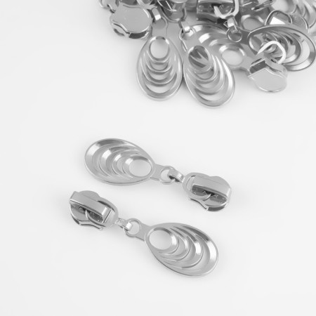Automatic castle for lightning "Spiral", No. 5, decorative, 10 pcs, Nickel color-1