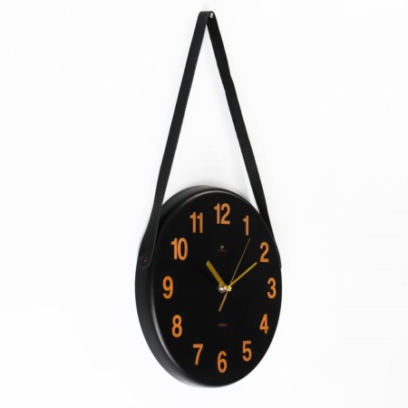 Watch Wall Interior "Classics", discrete move, dial d-27 cm, leather, aa-1