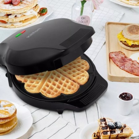 Electric waffle box KTFORT KT-1664, 1000 watts, Belgian, black-sherry-2