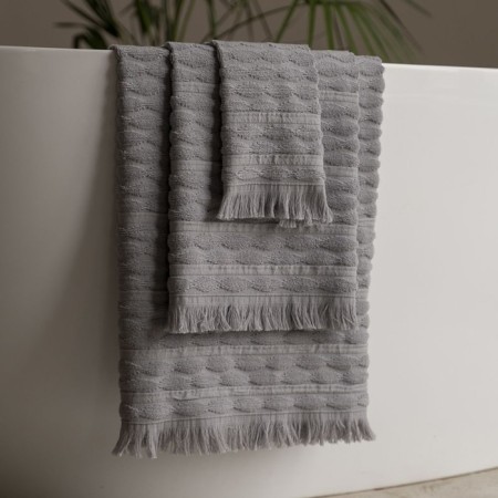 Terry towel Pasionaria "Wave", 450 gr, size 30x50 cm, color gray color