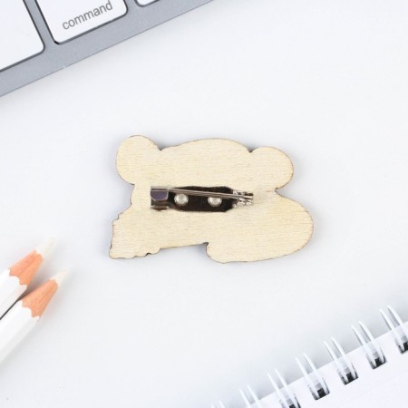 Wooden icon "Panda", 4 x 2.7 cm-3