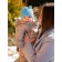 A cap on ties with pompons Children's Amarobaby Pure Love Pompony, with a lining, size 44-46 cm, blue color