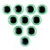 Elose -based eyes, set of 10 pcs., Size 1 pc. - 10 mm, green color with sparkles
