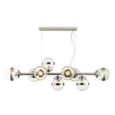 Люстра подвесная Sogno 9xE27 40Вт, размер 120x39,5x38-150 см, цвет никель