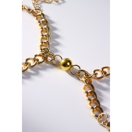 Bracelets "Demetrons" on a magnet, heart on large links, color gold-4