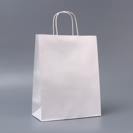 White package without print, round handle, 26 x 12 x 33 cm, 120 g
