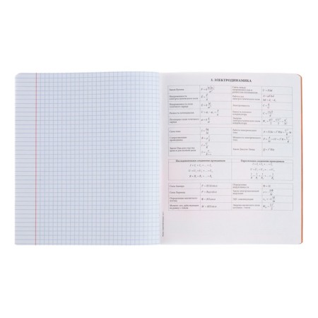 Subject notebook, 48 sheets, cage, physics, Erichkrause "Manga", cardboard cover of twin-lax, unit offset white 100%, information block-5