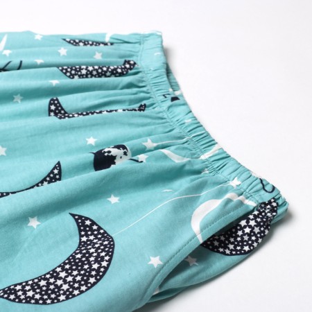 Female homemade set (T -shirt/pants), white/turquoise color, size 60-5
