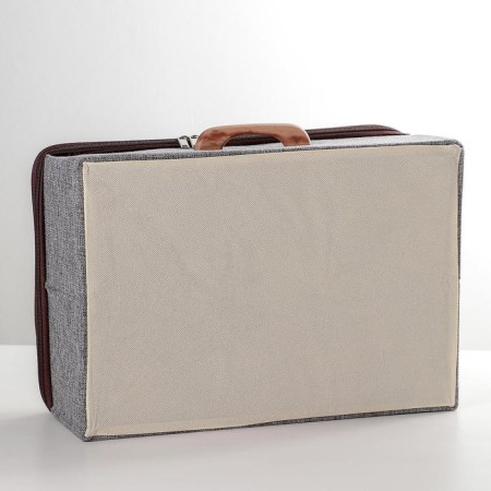 Storage box with zipper "Ron", 42 × 29 × 14 cm, color gray color-1