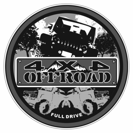 Circle sticker "Off Road 4 x 4", mix, d = 10 cm