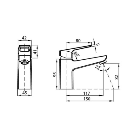 MILARDOC ATLSB00M01 shell mixer, pour 117 mm, chrome-3