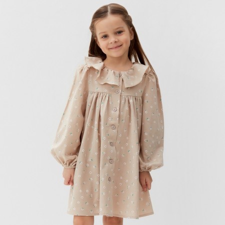 Children's dress with collar Kaftan, p. 32 (110-116), beige-5