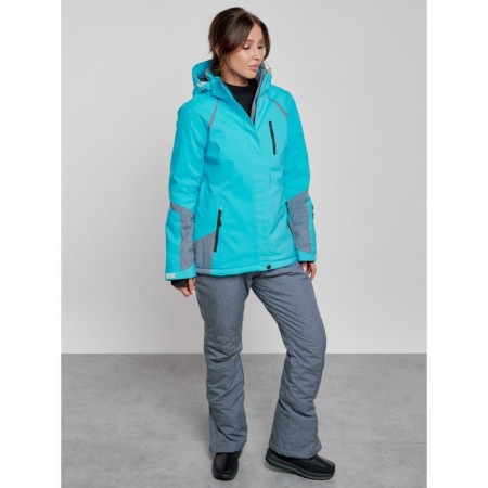 Ski costume female winter, size 50, blue color-6