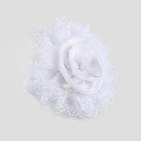 Outlet. Bant for hair on elastic band, white, 6.5 cm, kitty Marie-3