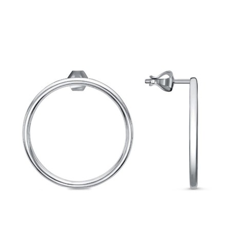 Earrings "minimal" a hollow circle, echoing with oxidation