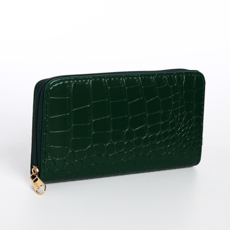 Women's wallet with lightning, green color