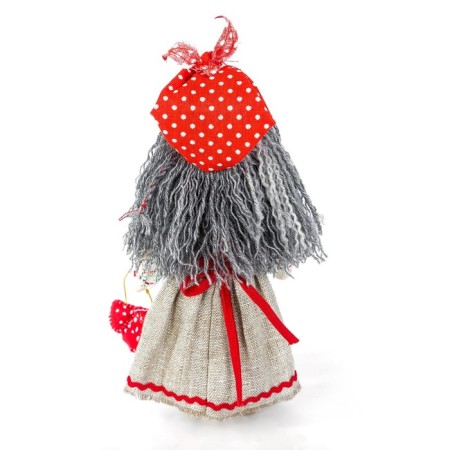 Set for making toys from flax and cotton with hair from yarn "Baba Yaga", 21 cm-1