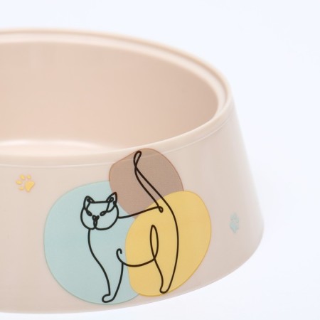 MUR-MURU bowl for cats 300 ml, 14.5 x 14.5 x 4 cm, beige-3