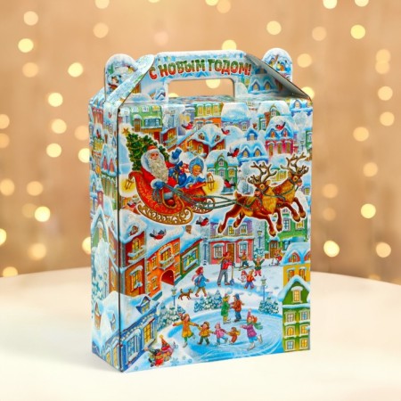 Gift box New Year's gift "Magic City" 16.8 x 7 x 25 cm. New Year