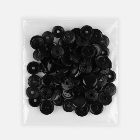 Plastic button, d = 15 mm, black color-4