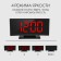 Clock - Electronic desk alarm clock: thermometer, calendar, 17 x 9.5 cm, 3AAA, USB