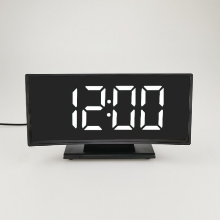 Clock - Electronic desktop an alarm clock with a thermometer, calendar, 17 x 9.5 cm, 3AAA, USB