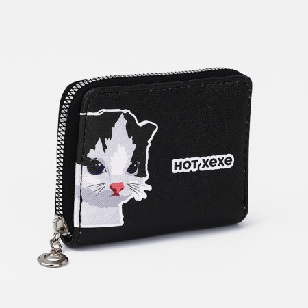 Lightning wallet, card for cards, for coins, black color-1