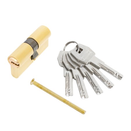 The cylinder mechanism standard Max, 60 mm (30x30), 5 keys, key/key, matte gold