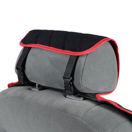 Nabbage on the front seat, velor, size 55 x 150 cm, black with red kant-3
