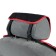 Nabbage on the front seat, velor, size 55 x 150 cm, black with red kant