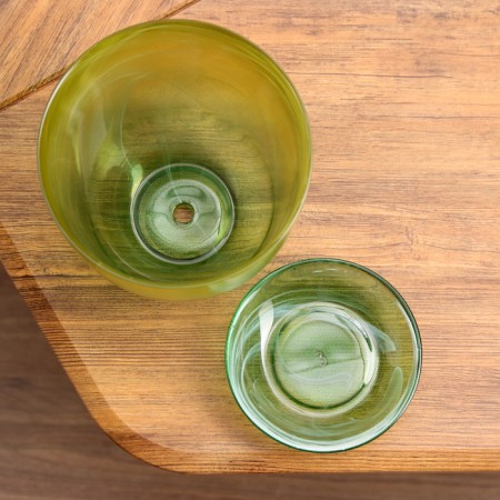 Flower pot with pallet No. 3 "Aleb" yellow-green, 1 liter-3