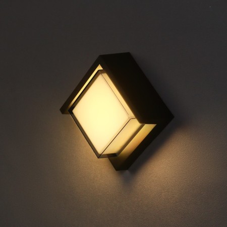 Facade lamp "City", FSD-054, 10 W, 3000K, square, IP65, 220 V, plastic, black-1