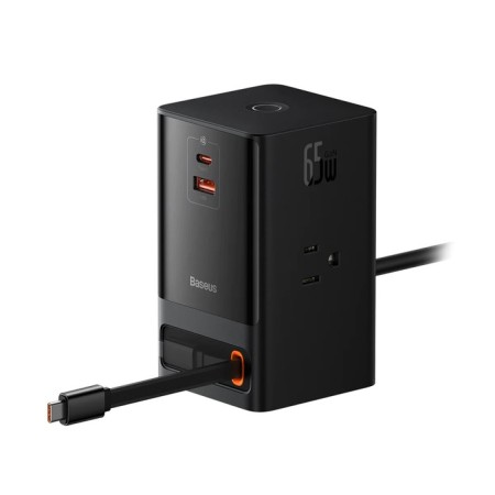 Baseus PowerCombo, GAC+2u+2C 65W+Type-C-Type-C, PD, 65W, 1.5 m, black, black-1