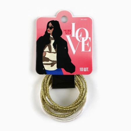 Hair gum "Love" 10 pcs., Diam. 3.5 cm-1