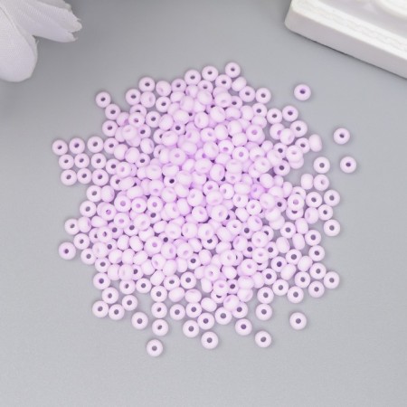 Glass 8/0 "Marshmallow. Matte. Cyclomen" 10 g-1