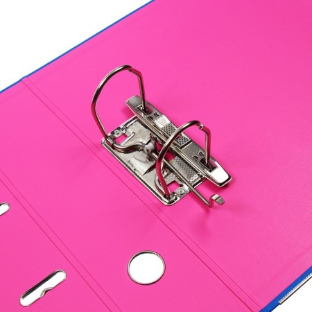 A4, 75 mm, LAMARK, PVC, bilateral wrapping, metal edging, pocket for a spine, collected, blue/pink-6