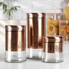 A set of glass cans for bulk products 