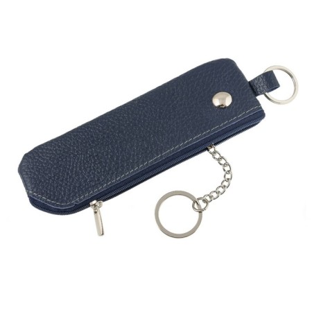 Key of zipper, length 17 cm, ring, blue color