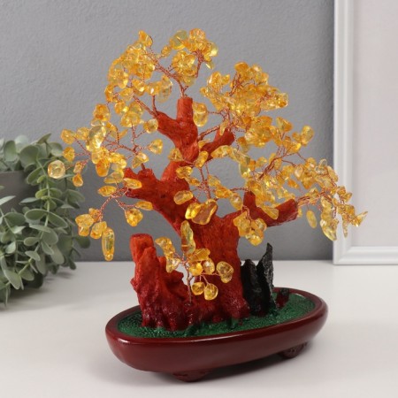 Bonsai souvenir "Amber Cash Tree" 252 Stones 25x22x11 cm-1
