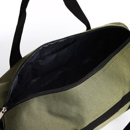 Road bag with lightning, outer pocket, long belt, khaki color-1