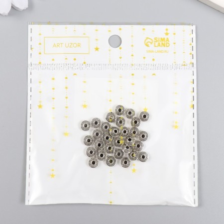 Beads Metal for creativity "micro" silver set 30 pcs 0.37x0.6x0.6 cm-4