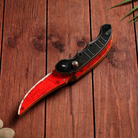 Wooden souvenir "Automatic folding knife" red-1