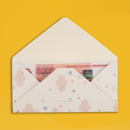 An envelope for money with a wooden element "Happy Birthday!" Elephant, 16x8 cm-3